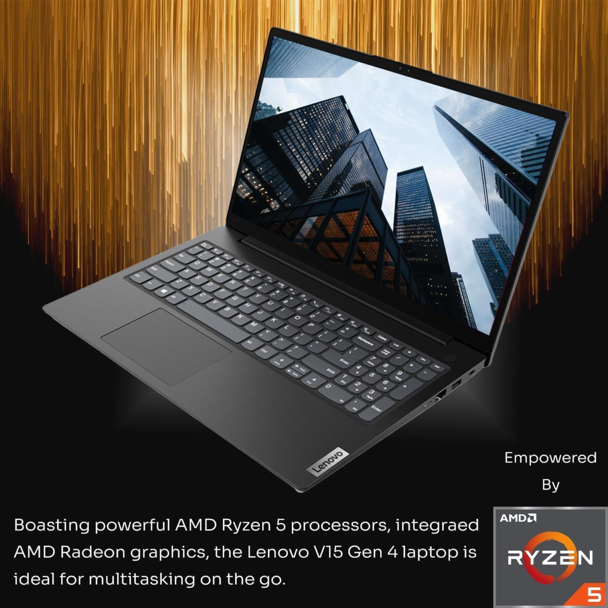 V15 Gen 4 Business Laptop, 15.6" FHD Screen, AMD Ryzen 5 5500U, 24GB RAM, 2TB SSD, Webcam, RJ-45, Wi-Fi, Windows 11 Pro, Black, Additional 1 Yr ADP - Image 3