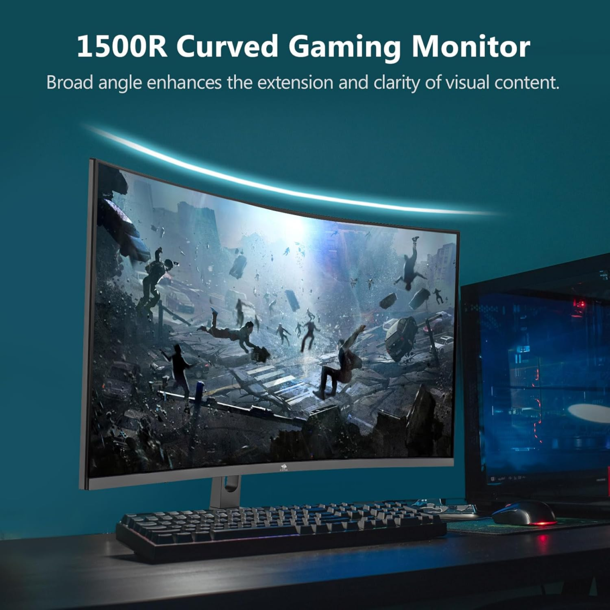 Z-Edge 32 Inch Curved Gaming Monitor, 16:9 QHD 2K 2560X1440 165/144Hz 1Ms Frameless LED Gaming Monitor, AMD Freesync Premium Display Port HDMI - Image 5