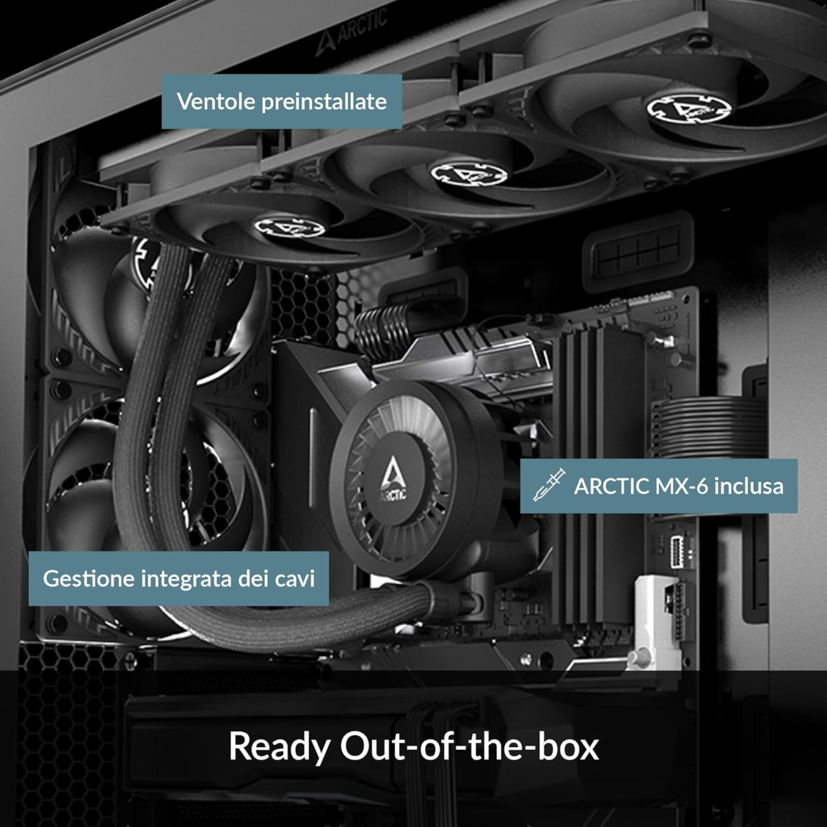 Liquid Freezer III 360 - CPU AIO Water Cooler, Water Cooling PC, Intel & AMD, Efficient Pwm-Controlled Pump, Fan: 200–1800 RPM, LGA1851 and LGA1700 Contact Frame - Black - Image 2