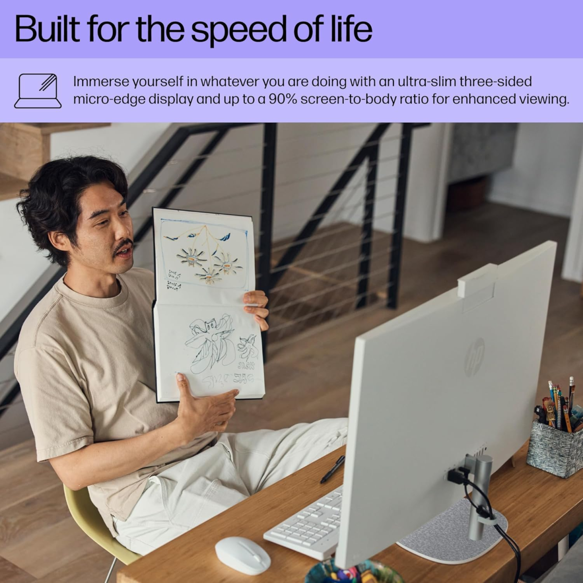 27 Inch All-In-One Desktop PC, FHD Display, 13Th Generation Intel Core I7-1355U, 12 GB RAM, 512 GB SSD, Intel Iris Xe Graphics, Windows 11 Pro, 27-Cr0082 (2023) - Image 4