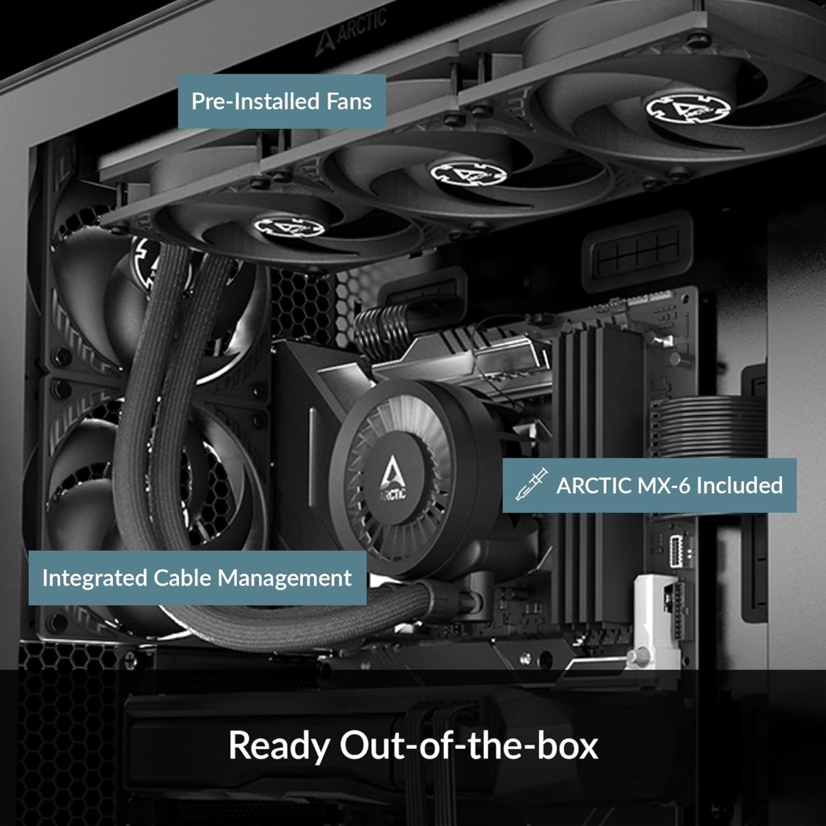 Liquid Freezer III 360 - CPU AIO Water Cooler, Water Cooling PC, Intel & AMD, Efficient Pwm-Controlled Pump, Fan: 200–1800 RPM, LGA1851 and LGA1700 Contact Frame - Black - Image 5