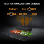 TUF Gaming A15 (2024) Gaming Laptop, 15.6” FHD 144Hz Display, NVIDIA® Geforce RTX™ 2050, AMD Ryzen™ 5 7535HS, 8GB DDR5, 512GB Pcie® Gen4 Nvme™ SSD, Wi-Fi 6, Windows 11, FA506NF-ES51 - Image 2