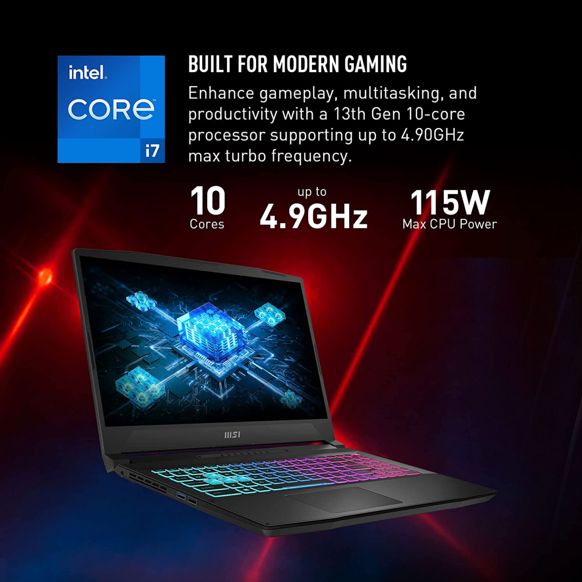 Katana 15 15.6” 165Hz QHD Gaming Laptop: Intel Core I7-13620H, NVIDIA Geforce RTX 4070, 16GB DDR5, 1TB Nvme SSD, Cooler Boost 5, Win 11: Black B13VGK-2000US - Image 3