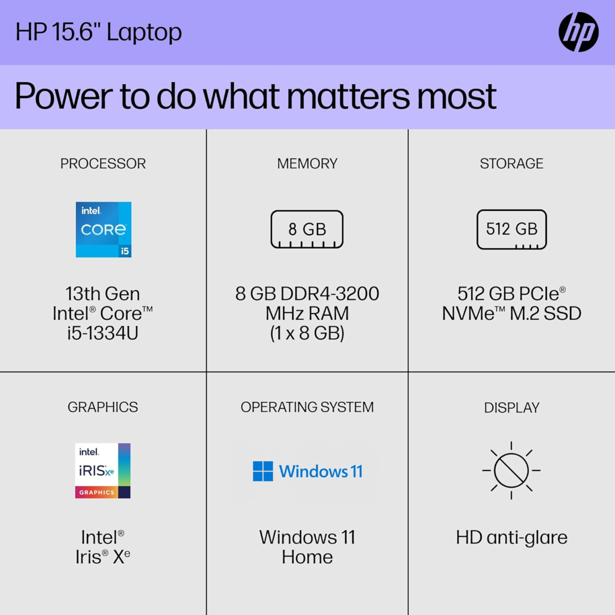 15 Inch Laptop, HD Display, 13Th Generation Intel Core I5-1334U, 8 GB RAM, 512 GB SSD, Intel Iris Xe Graphics, Windows 11 Home, 15-Fd0012Nr (2024) - Image 2