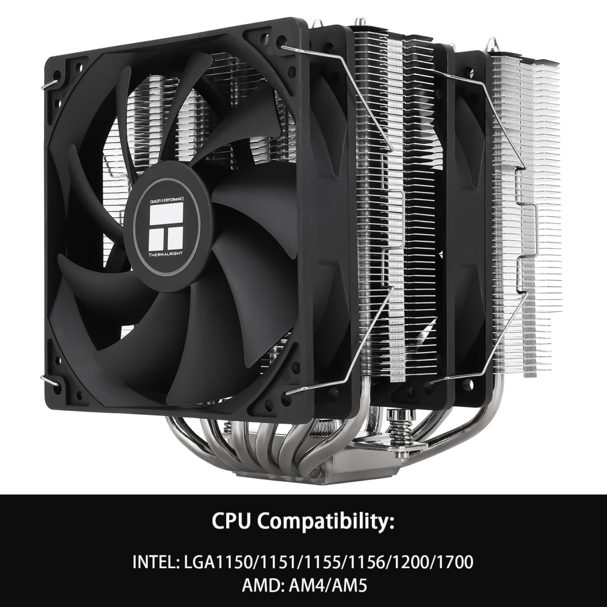 Peerless Assassin 120 SE CPU Cooler, 6 Heat Pipes AGHP Technology, Dual 120Mm PWM Fans, 1550RPM Speed, for AMD:AM4 Am5/Intel LGA 1700/1150/1151/1200,PC Cooler - Image 3