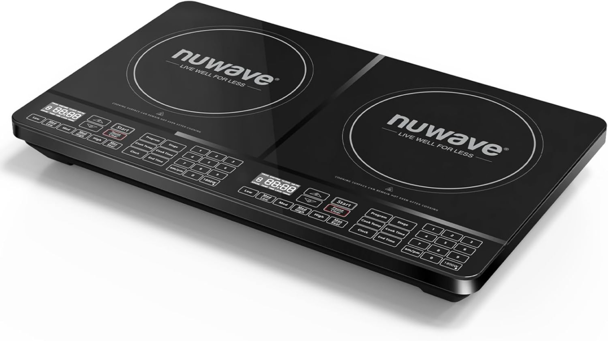 PIC Double, Portable, Powerful 1800W with 2 Large 8” Heating Coils, Independent Controls, 94 Temp Settings from 100°F to 575°F in 5°F Increments, 11.5” Shatter-Proof Ceramic Glass Surface - Image 5