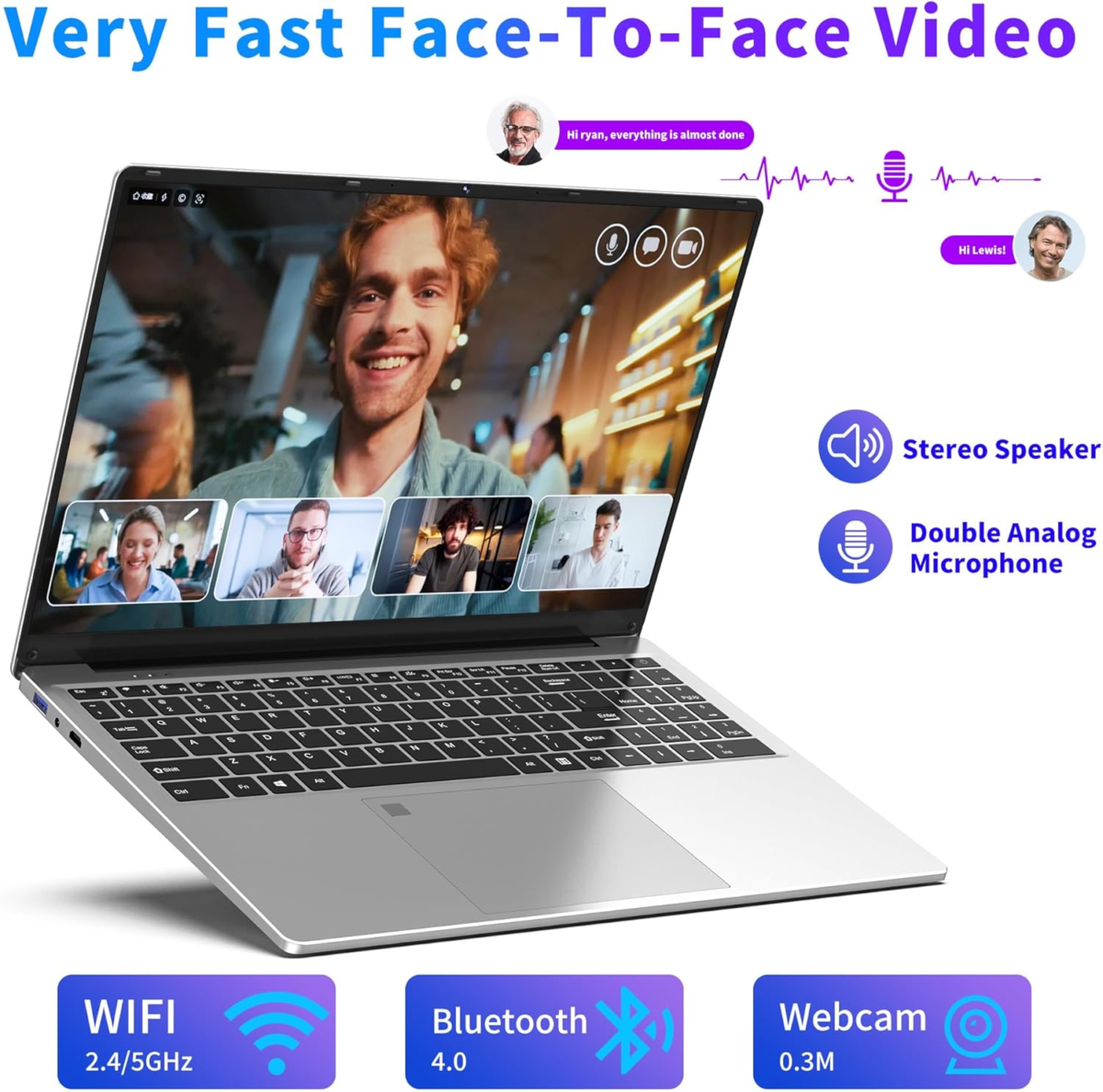 16 Inch Laptop Computer | Gaming Laptop | 16GB RAM 1TB SSD | N100 Processor | FHD 1920 * 1200 | 180 Angle Open | Backlit | BT4 WIFI5 | Windows 11 Pro | Fingerprint Unlock | UHD Graphics 750 Mhz - Image 5