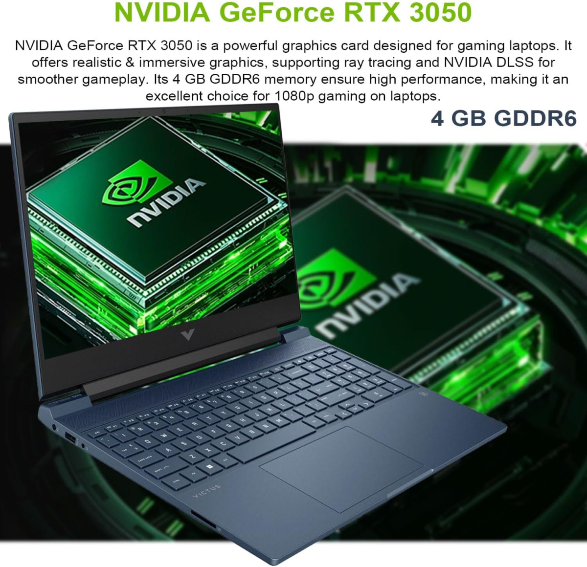 Victus 15.6 I5 Gaming Laptop, 15.6" FHD 1920*1080 144Hz, Intel Core I5-12450H, NVIDIA Geforce RTX 3050, 32GB RAM, 1TB SSD, Backlit KB, Toucad, SD Card Reader, Webcam, HDMI, Wi-Fi 6, W11 H, Blue - Image 2