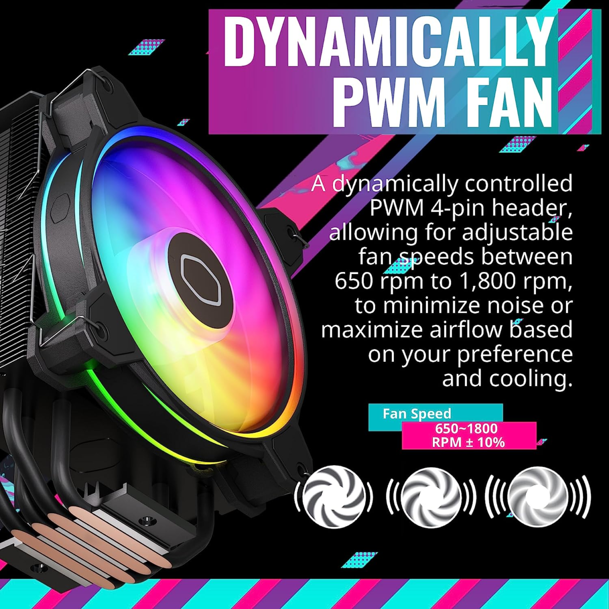 Hyper 212 Halo Black CPU Air Cooler, 120 Halo² PWM Fan, Dual Loop ARGB, Aluminum Top Cover, 4 Copper Heat Pipes, 154Mm Tall, AMD Ryzen AM5|AM4, Intel LGA 1851|1700|1200 Brackets - Image 10