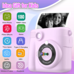 Instant Print Camera for Kids, Christmas Birthday Gifts for Girls Boys, HD Digital Video Cameras for Toddler, Portable Toy for 4 5 6 7 8 9 10 Year Old Girl with 32GB SD Card-Purple - Image 2