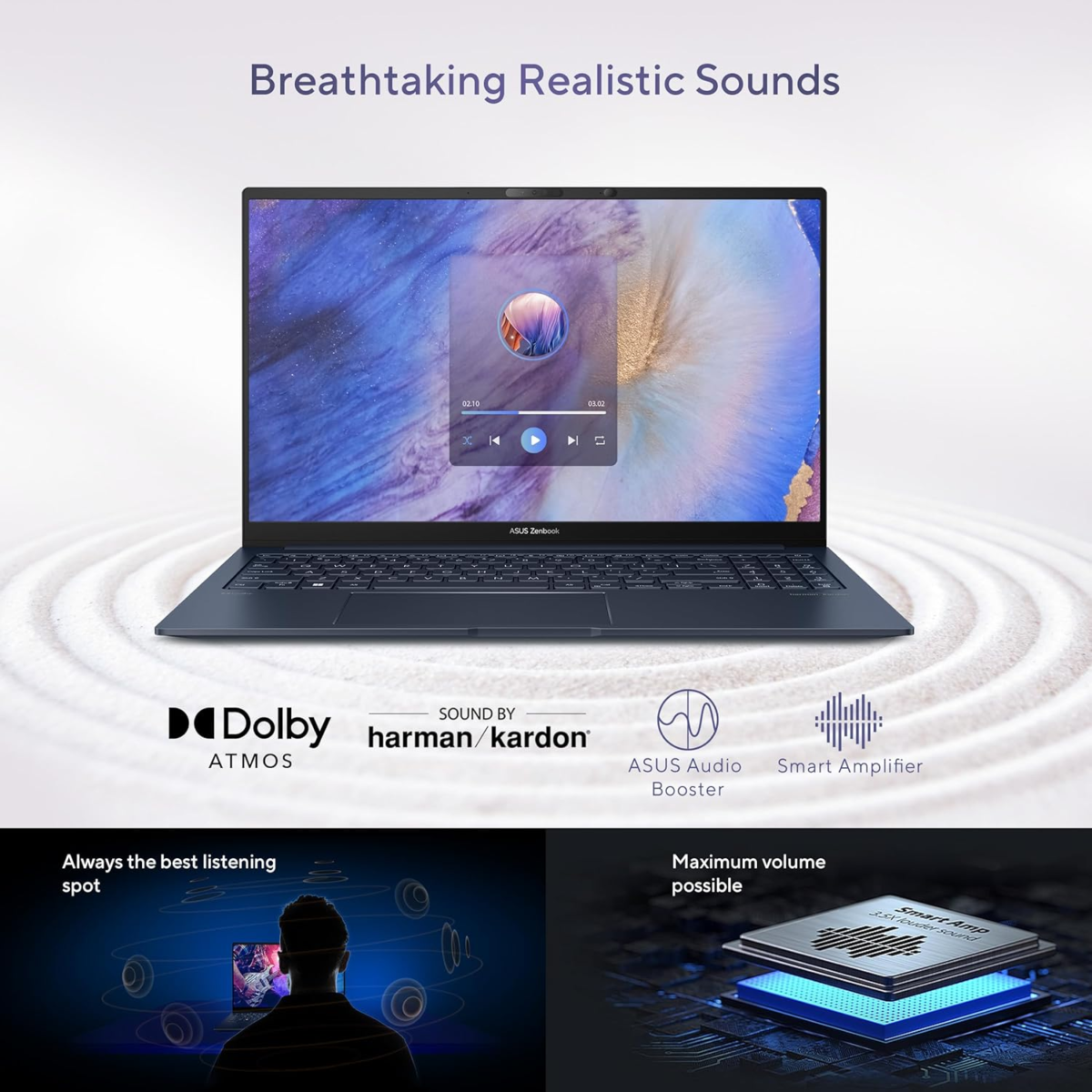 Zenbook 15 Laptop, 15.6” FHD Display, AMD Ryzen 5 7535U CPU, AMD Radeon Graphics, 16GB RAM, 512GB SSD, Windows 11 Home, Ponder Blue, UM3504DA-AS54 - Image 7